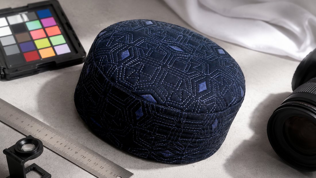 Kufi product photo verification using real Al-Banuri Laun Koofi Blue